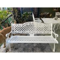 ราคา ม้านั่งอัลลอย ลายกุหลทบยุโรป สีขาว ยาว 1.4 เมตร (21872490846)