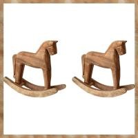 ราคา [KYG] 2X Vintage แกะสลักไม้แกะสลักม้าโยกสัตว์ตกแต่งด้วยไม้แกะสลักหัตถกรรมม้ารูปแกะสลักสําหรับตกแต่งบ้าน (27740250207)