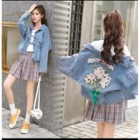 ราคา เสื้อแจ็คเก็ตยีนส์ผู้หญิง/แจ็คเก็ตยีนส์OVERSIZE + รุ่น EMBROIDERY (57903100706)