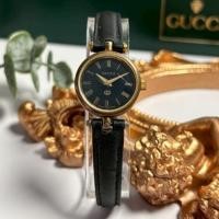ราคา ⌚️Gucci 2000L Vintage Swiss Made Watch นาฬิกาวินเทจ หน้าปัดดำ ขอบทอง รุ่นคลาสสิกหญิง ✨(รับประกันแท้)✅ (41074660245)
