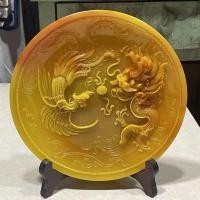 ราคา แฮนด์เมดหินแกะสลักมังกรฟีนิกซ์จานห้องนั่งเล่นทางเข้าหยกแกะสลักเครื่องประดับตกแต่งหยกจานโบราณหยกเก่าหยกย้อนยุคผนังเล่น20251027 (41625856368)