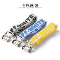 ราคา OFF WHITE ow High Street All-Match ใหม่เย็บปักถักร้อยหัวโลหะสีเหลืองอุตสาหกรรม Jelly เข็มขัดสีดําผู้ชายผู้หญิงเข็มขัด (53001677173)