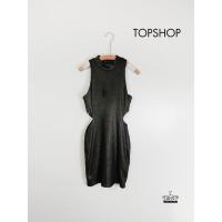 ราคา (พร้อมจัดส่ง) เดรสกระโปรงสั้น เดรสกระโปรงรัดรูป เว้าเอว แขนกุดคอปีน TOPSHOP ผ้าร่องยืด มีซับในสภาพ95% มีตำหนิคราบ (42864563986)