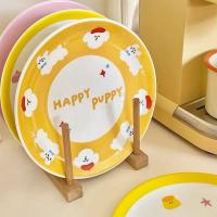 ราคา ส่งจากไทยจาน จานลายการ์ตูน Happy Puppy จานสวยๆ จานลายน่ารัก (41022633689)