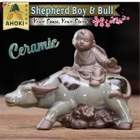ราคา รูปปั้นเซรามิกของเด็กเลี้ยงแกะปีนเขาควายวัวแสดงการตกแต่งของวัวสําหรับเกษตรกรและควาย ชา สัตว์เลี้ยง (48802599600)