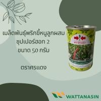 ราคา พริกขี้หนูลูกผสม ซุปเปอร์ฮอท 2 ตราศรแดง 50 กรัม (13814823218)