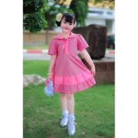 ราคา ชุดเดรสลายไทยสีชมพู ชุดไทยประยุกษ์เด็กหญิง ชุดไทยคู่แม่ลูก (28006285756)