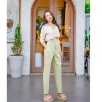 ราคา >>พร้อมส่ง<< กางเกงขายาว ทรงกระบอกเล็ก เอวสูง ซิปหน้า (18904840087)