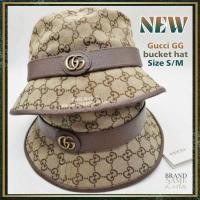 ราคา [สอบถามก่อนกดซื้อ]​ แท้​ New​ Gucci​ GG Bucket Hat Size S/M สี​ Brown​ (4733035567)