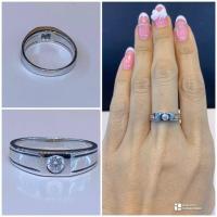 ราคา แหวนทองคำขาว " ฝังเพชร " ทองแท้100% เพชรแท้ 100% (24617350232)