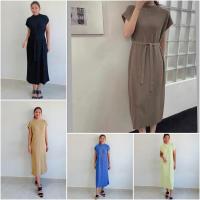 ราคา เดรสไหมพรม คอกลม แขนล้ำ มีเชือกผูกเอว ผ้านิ่ม ใส่สบาย ไม่รัด (21145253670)