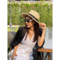 ราคา [รุ่นE029] หมวกฟางสานคาดสีดำ ขอบฝอย ทรงปานามาปีกกว้าง ใส่เที่ยวทะเลกันแดด (22429300298)