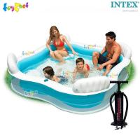 ราคา Intex สระเป่าลมพร้อมพนักพิง แฟมิลี่เล้าน์จ 2.29x2.29x0.66 ม. รุ่น 56475 + ที่สูบลม ดับเบิ้ลควิ๊ก ทรี (28750113832)