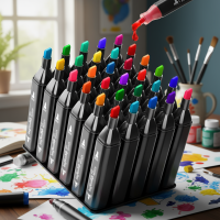 ราคา ชุดปากกามาร์กเกอร์สีน้ํา หัวคู่ จํานวน 24/36/48/60/80 สี (42425846448)