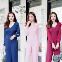 ราคา จั้มสูทสีชมพูกะปิ ขายาว (3409659303)