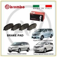 ราคา BREMBO Toyota Estima ACR50 GSR50 2006-2019 Alphard Vellfire ANH20 GGH20 2008-2015 ผ้าดิสเบรคหน้าหลัง (55450852106)