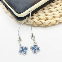 ราคา 1ชิ้น พลอยเทียม สีฟ้าโคลเวอร์เชือกเส้นเล็กสีดําเชือกเส้นเล็กจี้จี้โทรศัพท์มือถือ (45052330444)