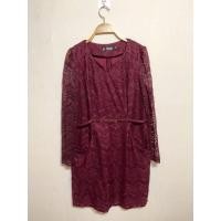 ราคา เดรสสั้น สีแดงเลือดหมู ผ้าลูกไม้ทั้งชุด ไซต์ L (4960360956)