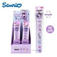 ราคา ไม้บรรทัด 15 ซม.ลาย Sanrio ลิขสิทธิ์แท้ หัวหมุนได้ 360 องศา รุ่น YZ9763 ลายคุโรมิ Kuromi ผสมกากเพชร (27783698260)
