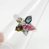 ราคา แหวน แฟนซี ทัวร์มาลีน Fancy Tourmaline พลอยแท้ จำนวน 6 เม็ด ตัวเรือนเงิน 925 ขนาด 57 (9138330517)