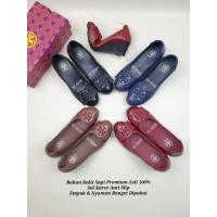 ราคา TORY BURCH YC-9169 รองเท้าโลโก้หนัง Wedge 5 ซม. (51300294277)