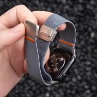 ราคา สายรัดไนลอนสําหรับ Apple Watch ultra 2 49 มม.45 มม.46 มม.44 มม.42 มม.40 มม.41 มม.สร้อยข้อมือแม่เหล็ก IWatch Series 10 9 8 7 6 3 SE Band (42404679517)