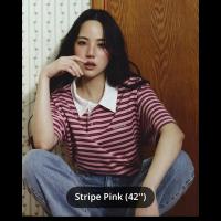 ราคา Maison keeps Ivy Polo Top 42“(Used very like new) เสื้อโปโลลายทางสีชมพู พร้อมส่ง (28333045638)