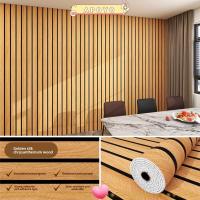 ราคา เพดานโฟม APOYO, สติ๊กเกอร์ตกแต่งผนังกันน้ำลายไม้เชิงเส้น, ขนาด 0.6x3 เมตร, กาวติดง่ายสำหรับบ้าน (28592870589)
