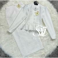 ราคา เสื้อผ้าไหมแขนกระบอกยาว สีขาวมุก ผ้าถุงไหมแพรทิพย์ทอเครื่อง ลายแพรวา ป้ายสำเร็จรูปใส่ออกงาน บุญ งาน บวช งานแต่ง (27458760158)