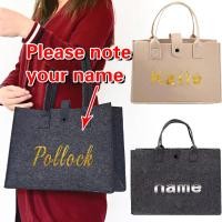 ราคา การปรับแต่งชื่อ Felt bag with buckle Handbag Baby Diaper Bag Shopping Bag Vintage Printed Felt Tote Bag Souvenir (44465134880)