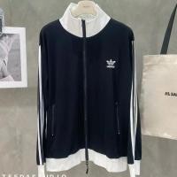 ราคา M2/ TEEDA 8889 เสื้อแจ็คเก็ตADIDAS สีดำแต่งแถบสีขาว ปักโลโก้แบรนด์ ซิบทูเวย์ (29426680270)