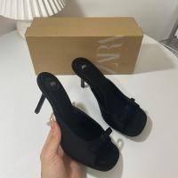 ราคา Zara ใหม่ รองเท้าส้นสูง ทรงสี่เหลี่ยม ประดับโบว์ สไตล์สเปน พร้อมสายรัดข้อเท้า สําหรับผู้หญิง (23287173393)