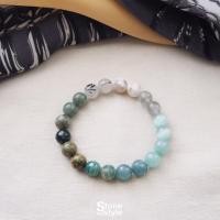 ราคา Stonemestyle-หินมงคลโทนเขียวรวม 8 mm. เสริมโชค รวมสี หินแท้ตามธรรมชาติ (4364851017)