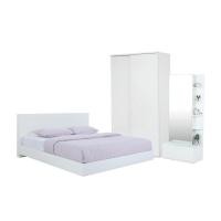 ราคา INDEX LIVING MALL ชุดห้องนอน รุ่นแมสซิโม่+แมกซี่ ขนาด 5 ฟุต (เตียงนอน(พื้นเตียงทึบ)+ตู้บานสไลด์ไม้ 120 ซม.+โต๊ะเครื่องแป้ง) - สีขาว (22213181637)