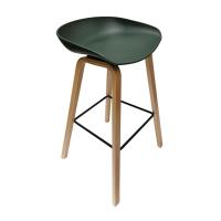 ราคา KASSA เก้าอี้บาร์สตูลขาไม้ รุ่น 1886AA-DG สีเขียวเข้ม (19517039709)