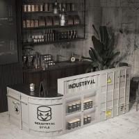 ราคา เคาน์เตอร์บาร์ศิลปะเหล็กสไตล์อุตสาหกรรม เคาน์เตอร์แคชเชียร์ ร้านชานมคอนเทนเนอร์ ร้านขายเสื้อผ้า เคาน์เตอร์ต้อนรับสร้างสร (45850599570)