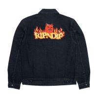 ราคา SLUM LTD - Ripndip SM22 Devils Work Denim Jacket Black Wash (18029403061)