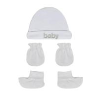 ราคา ชุดของขวัญ ชุดเซ็ทสำหรับทารก หมวก+ถุงมือ+ถุงเท้าเด็กอ่อน เด็กแรกเกิด - 6 เดือน (7113184179)