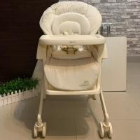 ราคา เก้าอี้ไฮแชร์ (เก้าอี้ทานข้าว & เปลไกวกล่อมนอน) ยี่ห้อ Aprica สีครีมปักลายสีเขียว พร้อมซัพพอร์ต (3717536539)