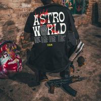 ราคา Travis Same Style Scott Tour Limited astro world Short Sleeve Summer TS เสื้อยืดอินเทรนด์ชาย FOG (43176818245)
