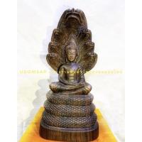 ราคา พุทธรูปนาคปรก7เศียร แกะสลักไม้แก่นมะขาม (15764000794)