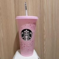 ราคา แก้วรียูส สตาร์บัคส์ Reusable cherry blossom petals cold cup Starbucks (22389412816)