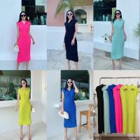 ราคา ชุดเดรส เดรสอัดพลีท อัดพลีทชุดอัดพลีท อัดพลีทสีพื้น (22937053862)