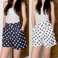 ราคา TCN.bkk || กางเกงขาสั้นเอวสูง ลายจุด Polka dot กางเกงเอวสูง ทรงสวย (43620418915)