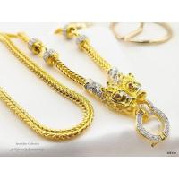 ราคา สร้อยคอขั้วมังกรฝังเพชร งานหุ้มทอง 5 ไมครอน (22449078379)