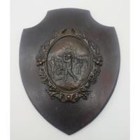 ราคา แผ่นป้ายแขวนผนัง เหรียญนักกอล์ฟบรอนซ์หนักในกางเกงขาสั้นจากยุค 1920 - นูนสูง - แผ่นโลหะประดับรูปวงรี (25840583734)