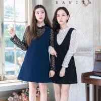 ราคา Set2 ชิ้นเอี๊ยม+เสื้อตาข่ายลายจุด (182047004)