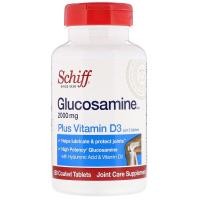 ราคา พร้อมส่ง!!! Schiff, Glucosamine, Plus Vitamin D3, 2000 mg, 150 Coated Tablets (1878455326)
