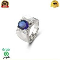 ราคา แหวนเพชรพลอยบลูแซฟไฟร์ปรับได้อินเทรนด์สําหรับผู้ชายและผู้หญิง/แหวนพลอย/แหวนเพทาย/แหวนพลอยชายและหญิง/แหวนอินเทรนด์/แหวนสีฟ้าแซฟไฟร์ ค419 (27930225354)