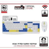 ราคา เมาส์ คีย์บอร์ด ไร้สาย SIGNO 2.4G Wireless Keyboard+Mouse รุ่น KW-770+WM-107 (26530566783)